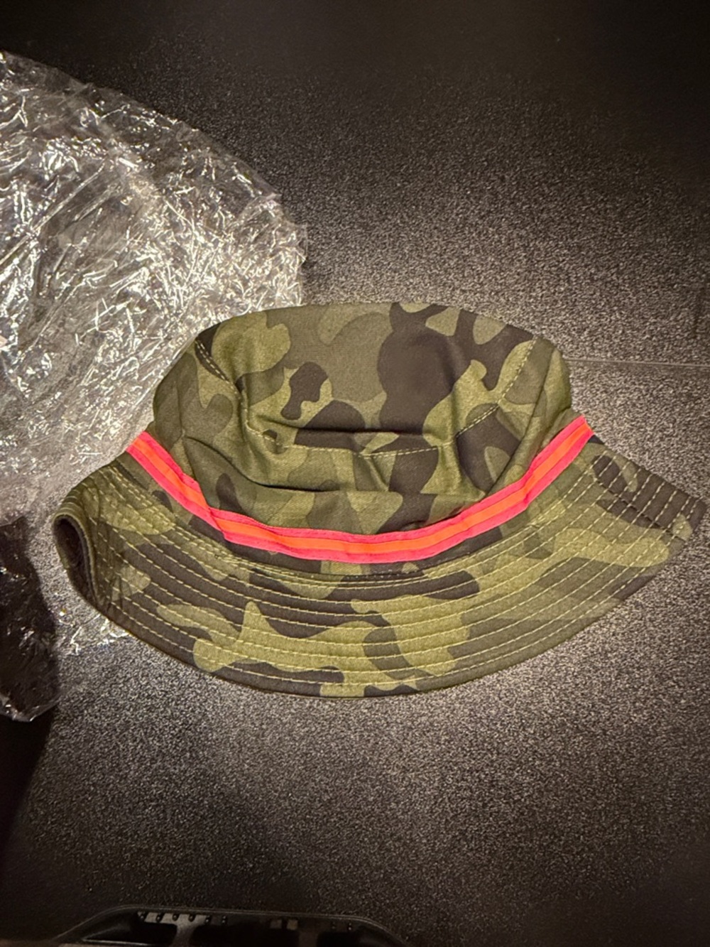 Camo Bucket Hat with Pink Stripe - Kids Accessories